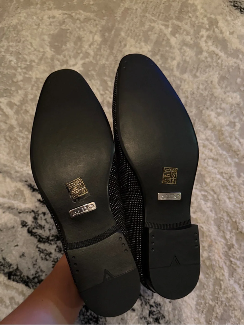 Aldo Black Micro-Studded Slip-On Loafers
